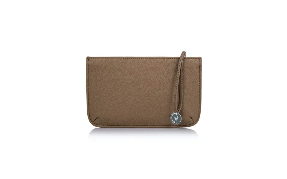 Vegan Leather Multi-function Clutch In Beige