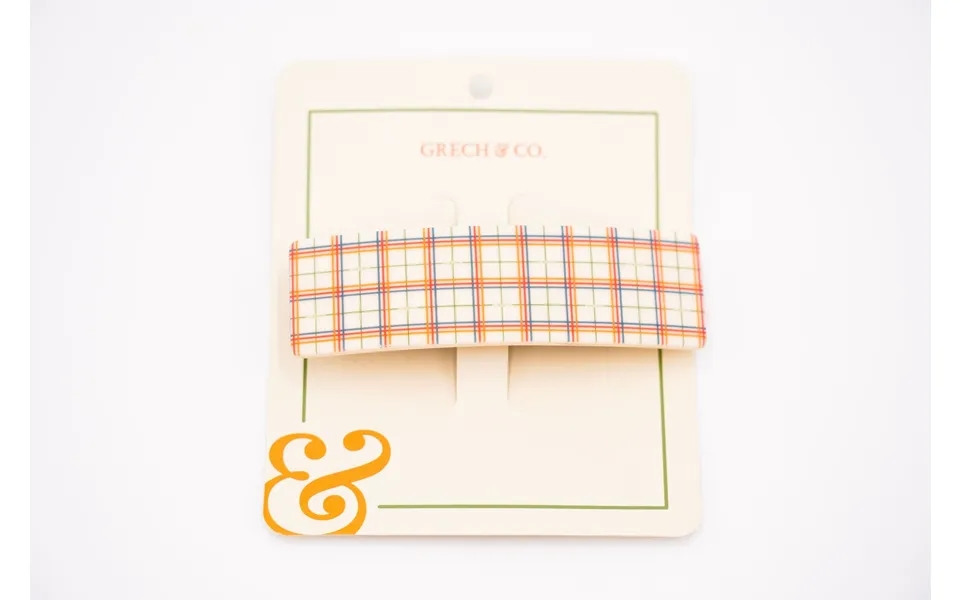 Wide Bar Clip - Plaid Pattern