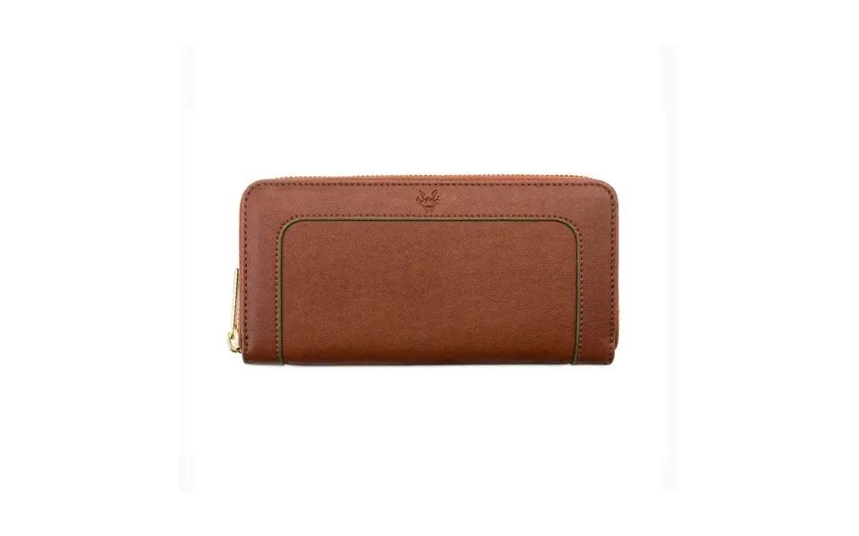 Wilton Zipped Purse Wallet In Rust & Emerald