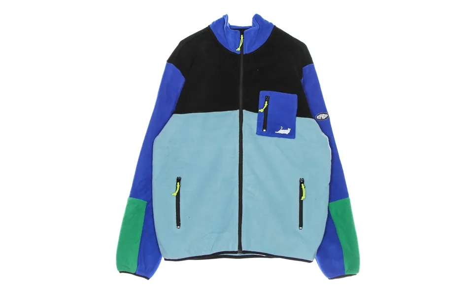 Alameda Color Block Polar Fleece Jacket Men's High Neck Sweatshirt Black Royal