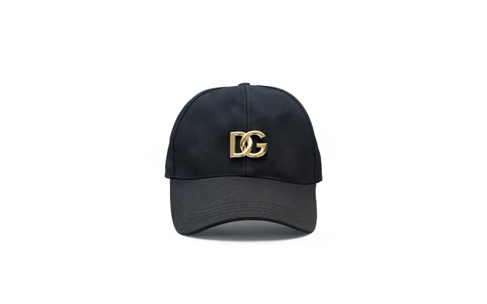 Black Baseball Hat With Gold Dg Logo Dolce & Gabbana