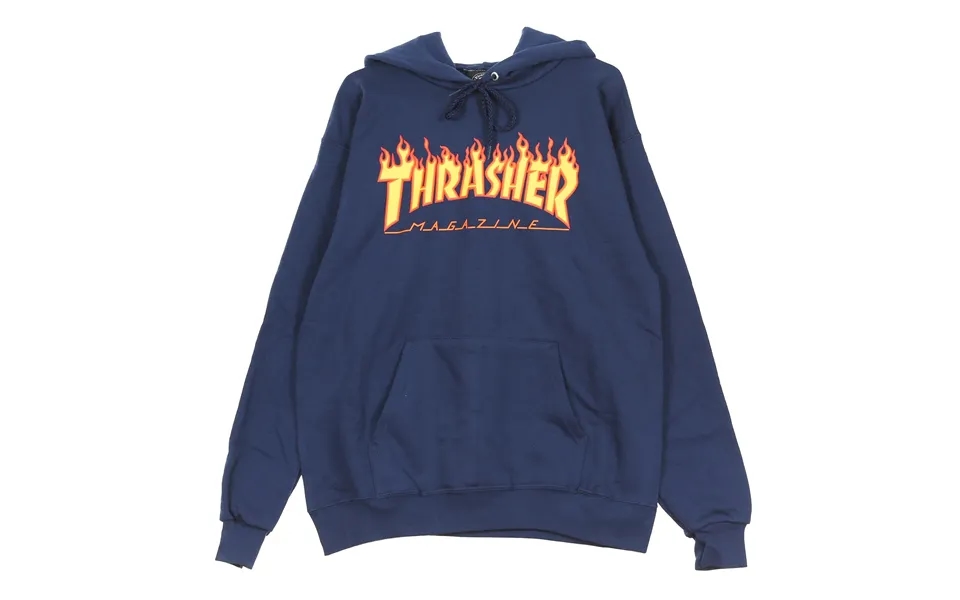 Flame Hood Men's Hoodie Navy Yellow