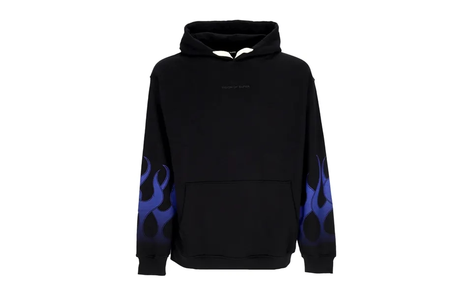 Flames Hoodie Men's Lightweight Hoodie Black Blue