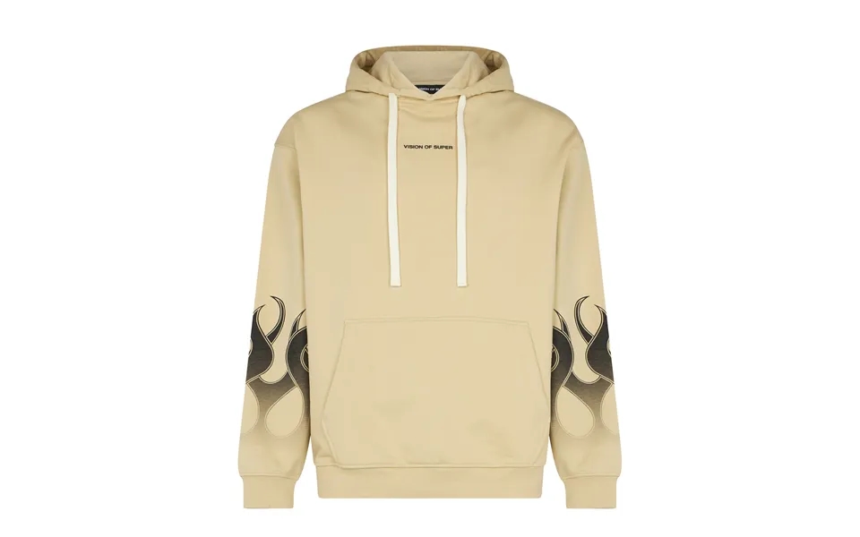 Flames Hoodie Men's Lightweight Hoodie Sand Black