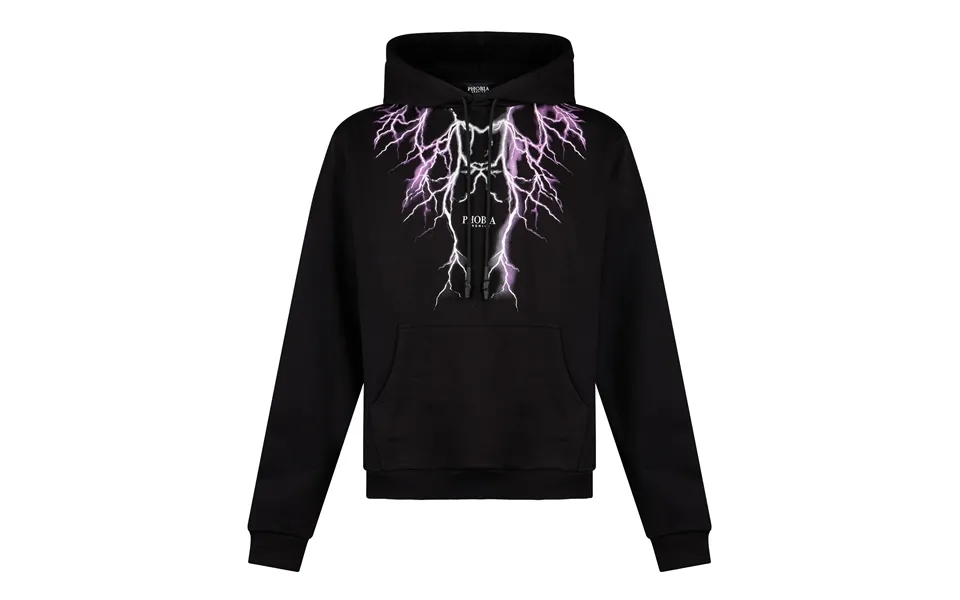 Lightweight Men's Hoodie Lightning Hoodie Black Purple Grey