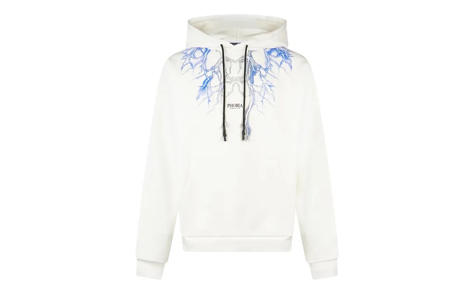 Lightweight Men's Hoodie Lightning Hoodie White Blue Grey