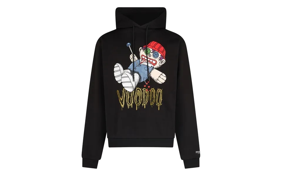 Men's Lightweight Hooded Sweatshirt Tdc Voodoo Print Hoodie X Testa Di Chezzo Black