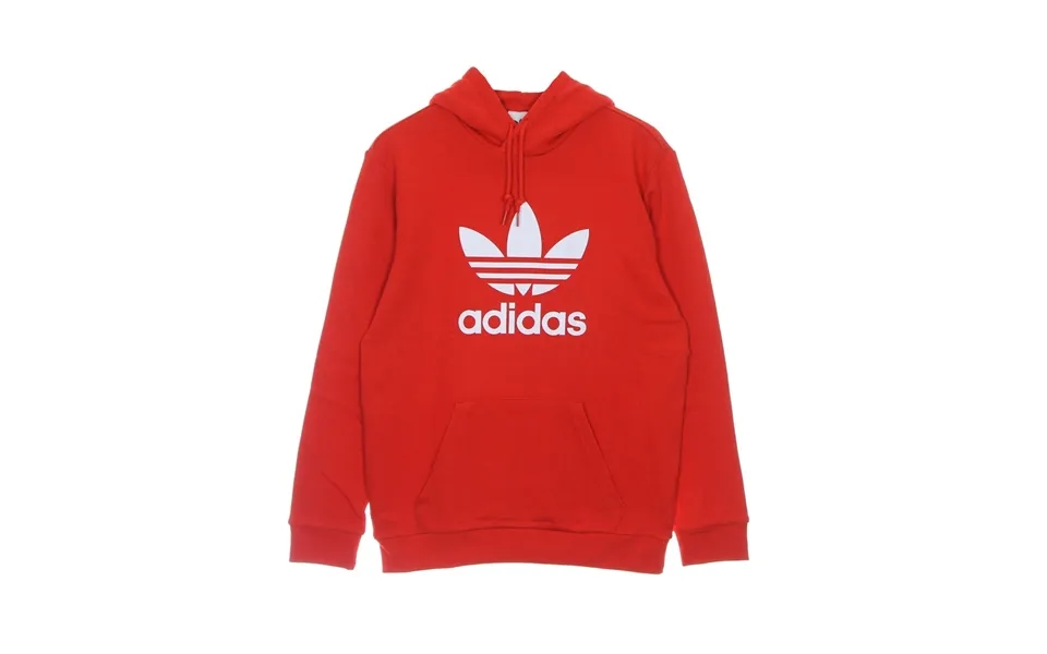 Men's Lightweight Hooded Sweatshirt Trefoil Hoody Vivid Red White