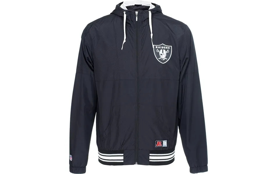 Men's Majestic Jacket Windbreaker Perforated Nfl Oakland Raiders Black Unique