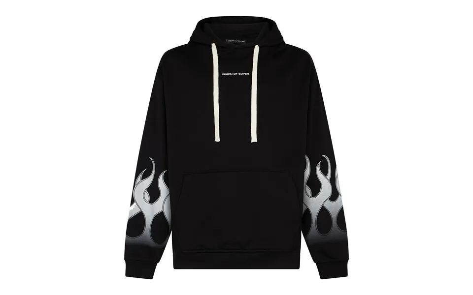Racing Flames Hoodie Men's Lightweight Hoodie Black White