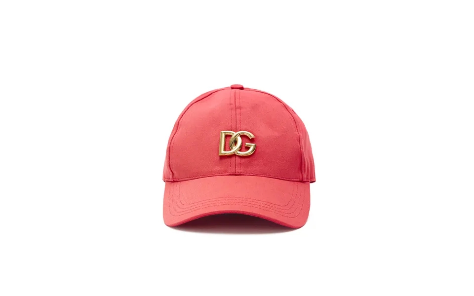 Red Baseball Hat With Gold Dg Logo Dolce & Gabbana
