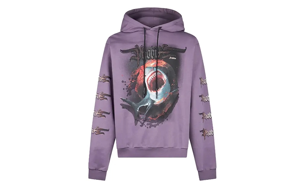 Shark Pprint Hoodie Purple Men's Lightweight Hoodie
