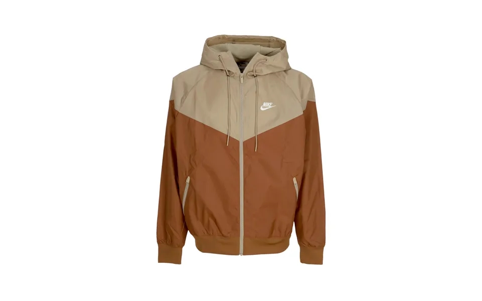 Windbreaker Men Sportswear Woven Lined Windrunner Hooded Jacket Lt British Tan Khaki Sail