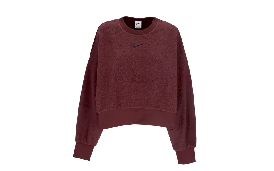 Women's Crewneck Sweatshirt Sportswear Plush Mod Crop Crewneck Burgundy Crush Black