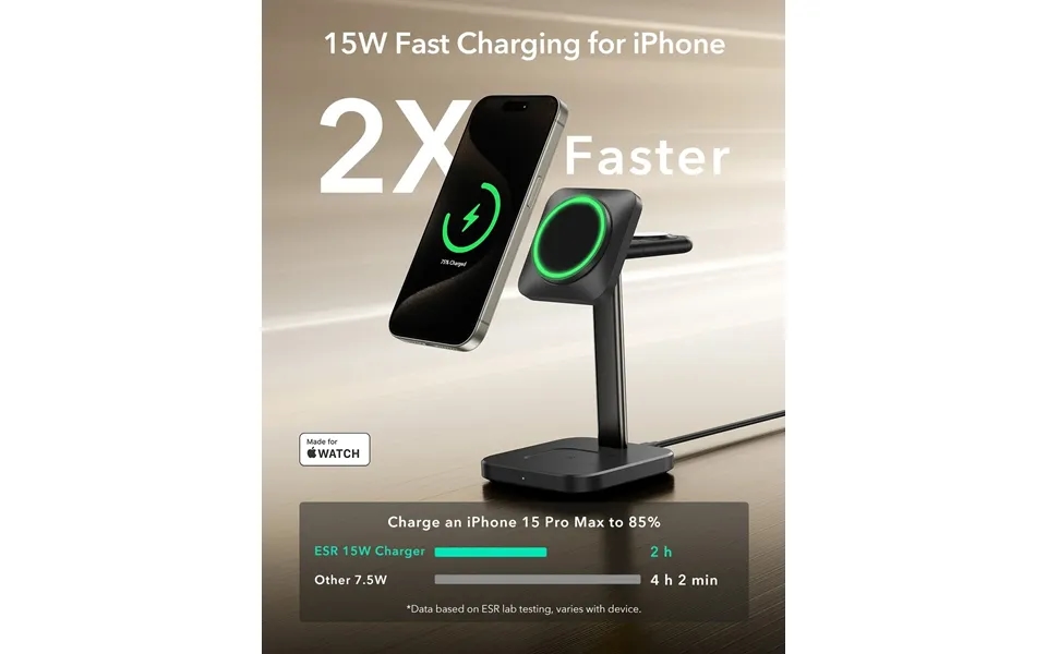 3-in-1 Magnetic Charging Station 15w - Black - Eu Plug