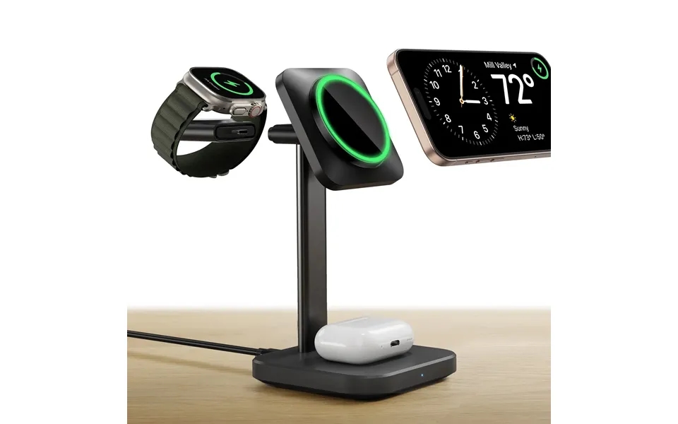 3-in-1 Magnetic Charging Station 15w - Black