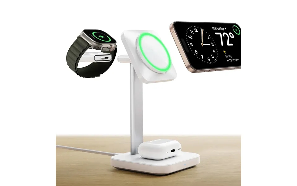 3-in-1 Magnetic Charging Station 15w - White