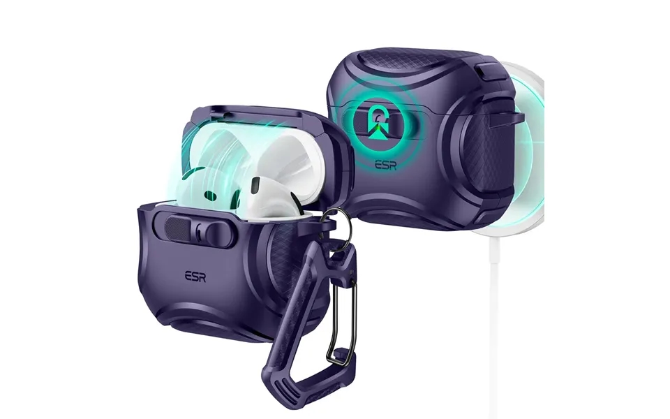 Airpods 4 Cyber Flicklock Case Halolock - Dark Purple