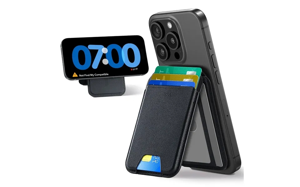 Classic Magnetic Wallet Stand For 5 Cards - Midnight Black