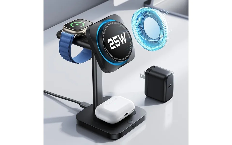 Cryoboost 3-in-1 Magnetic Charging Station 25w, Qi2.2 - Jp Plug Black