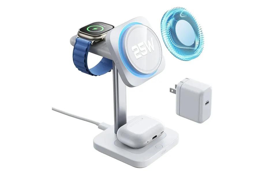 Cryoboost 3-in-1 Magnetic Charging Station 25w, Qi2.2 - Us Plug White