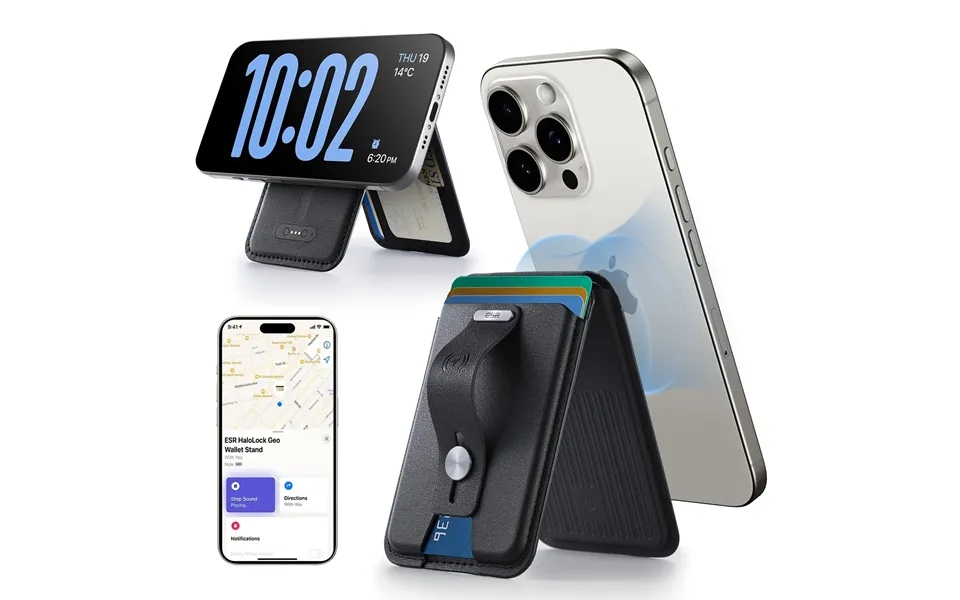 Geo Magnetic Wallet Stand Grip - Midnight Black