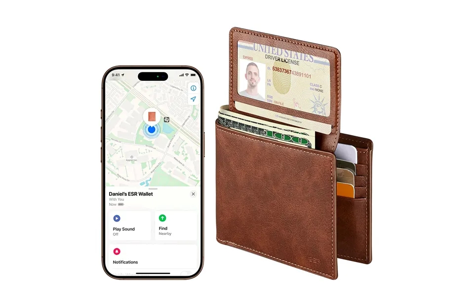 Geo Wallet With Find My - Aged Leather