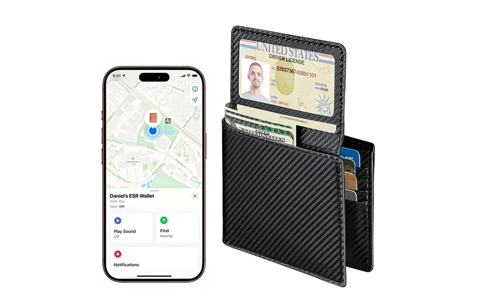Geo Wallet With Find My - Black Carbon Fiber