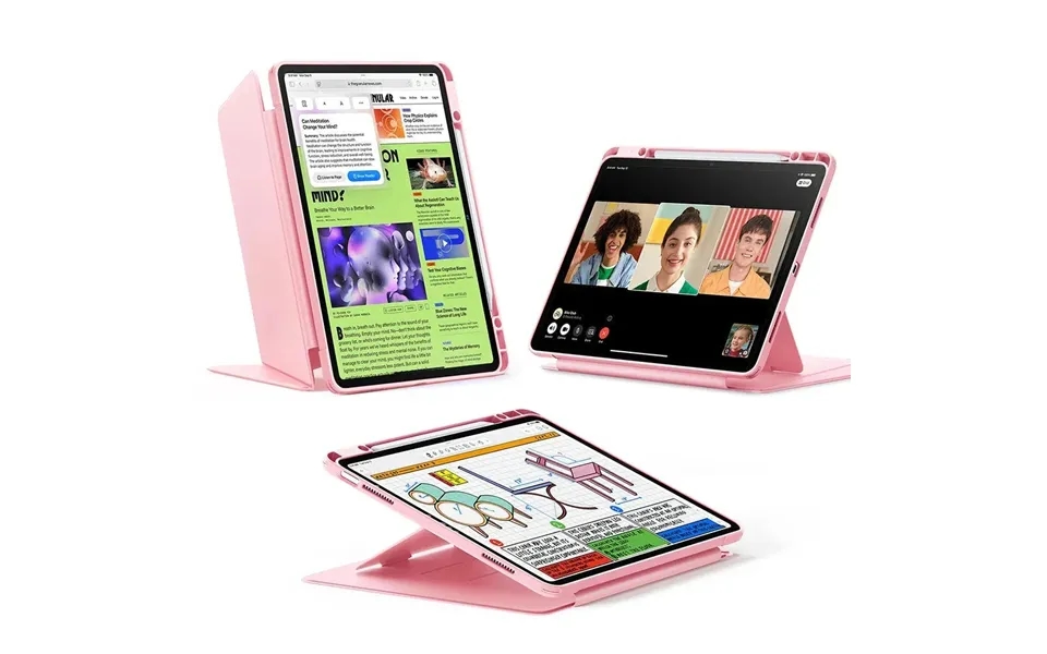 Ipad Air 13 2025 Flip Magnetic Case With Pencil Holder - Pink