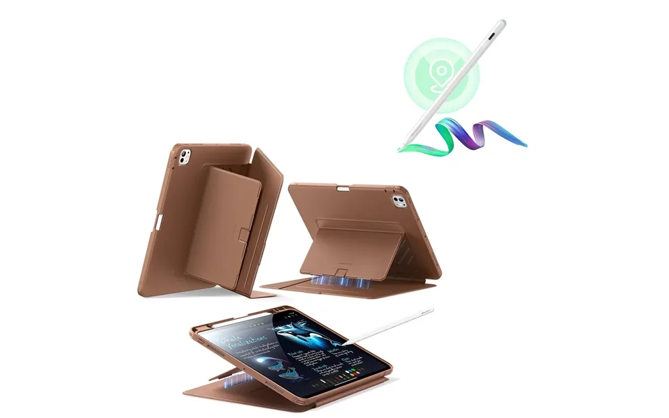 Ipad Pro 13 2024 Flip Magnetic Case With Pencil Bundle - Brown