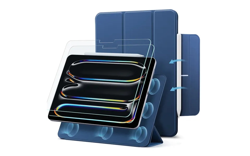 Ipad Pro 13 2024 Rebound Magnetic Protection Bundle - Navy Blue