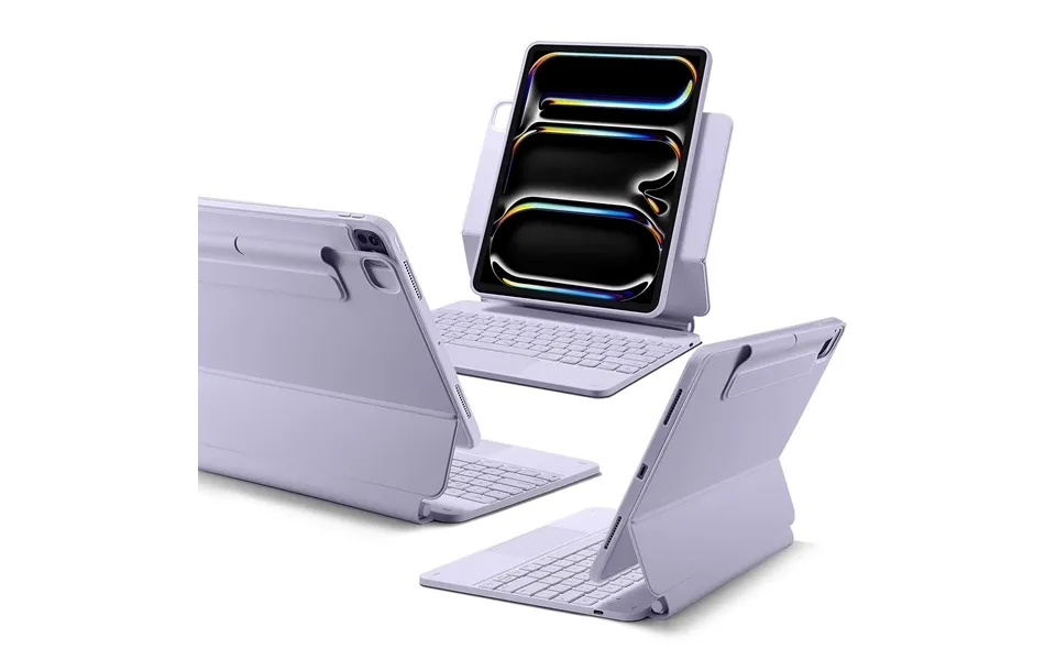 Ipad Pro 13 2024 Rebound Magnetische Tastatur Hülle 360 - De Layout-violett