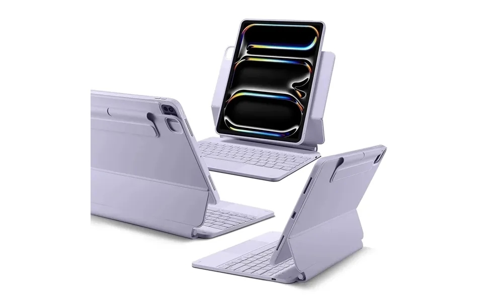 Ipad Pro 13 2025 Rebound Magnetic Keyboard Case 360 - Uk Layout-purple