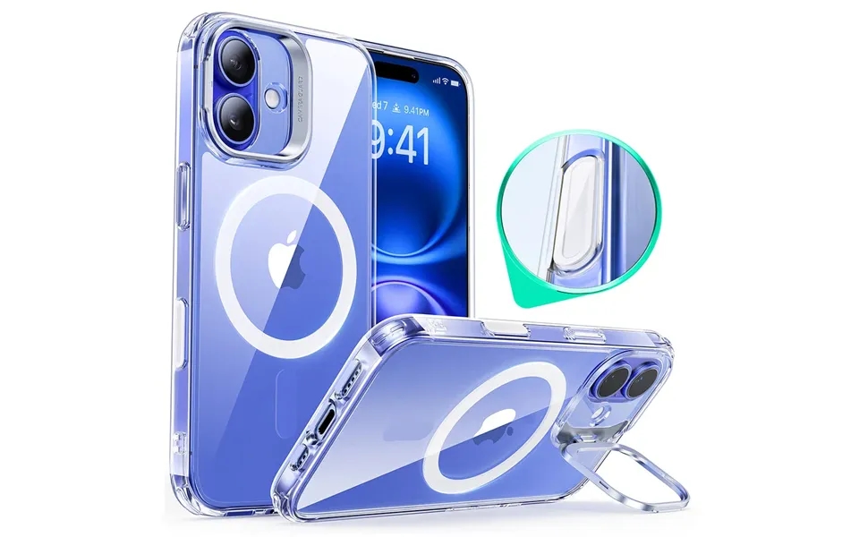 Iphone 16 Plus Classic Hybrid Magnetic Case Camera Control, Stash Stand - Clear