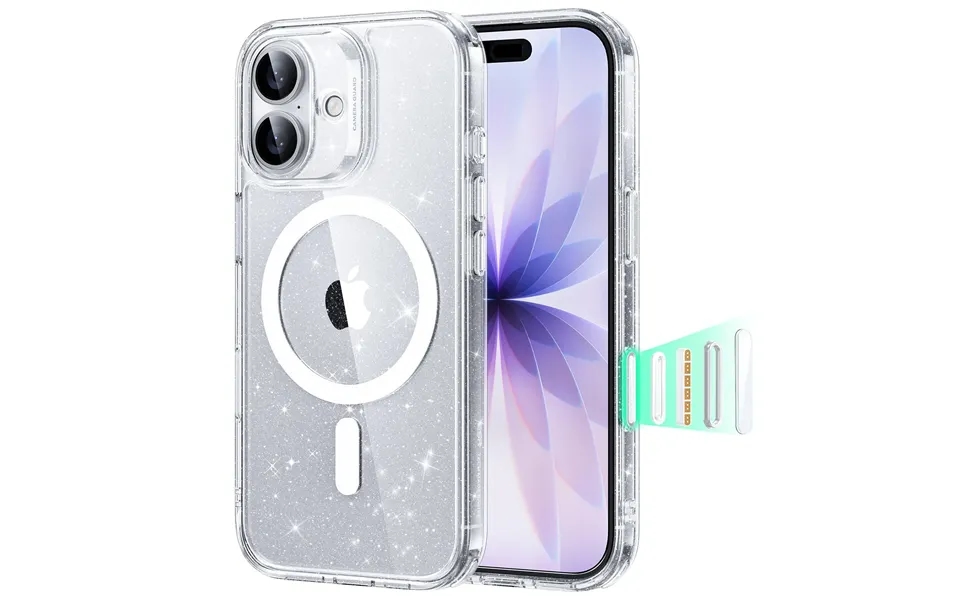 Iphone 17 Classic Hybrid Magnetic Case Camera Control - Clear Shimmer