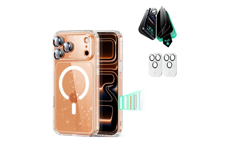Iphone 17 Pro Bundle Classic Hybrid Magnetic Case Camera Control And Armorite Privacy Screen Protector - Clear Shimmer