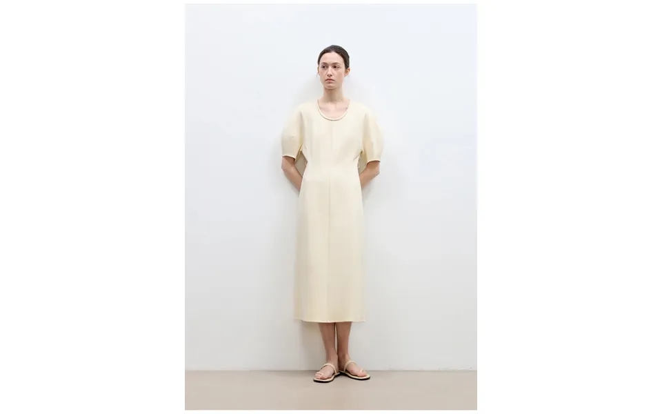 April Story 3d U-neck Split Waist Curved Skirt Knitted Dress For Women