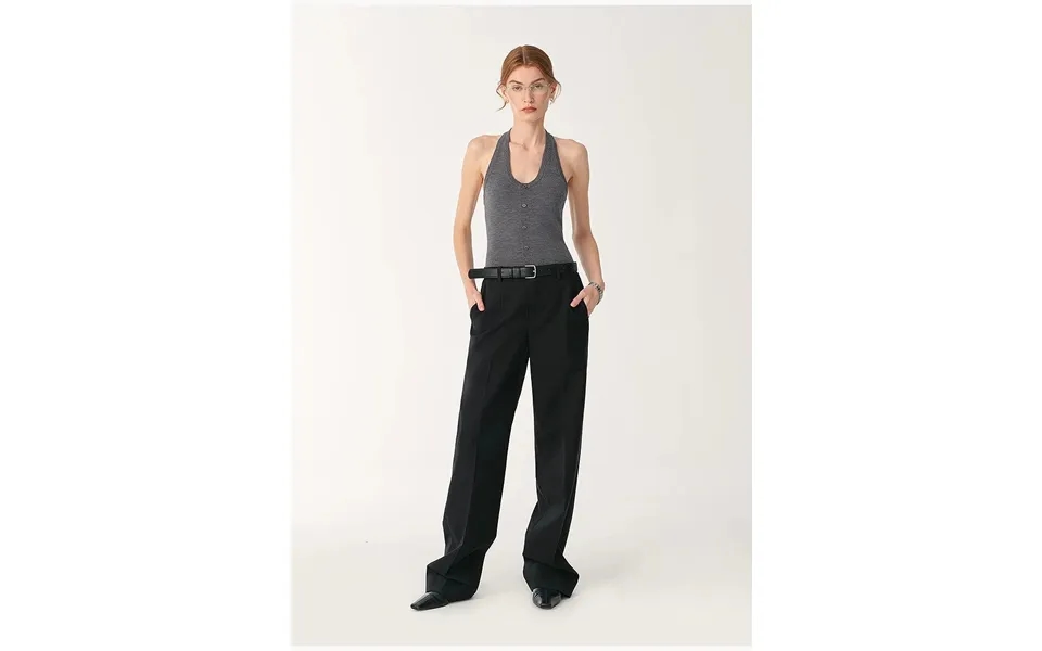 German Yangzi 48s Machine Washable Wool All-match Halter Neck Jumpsuit For Women