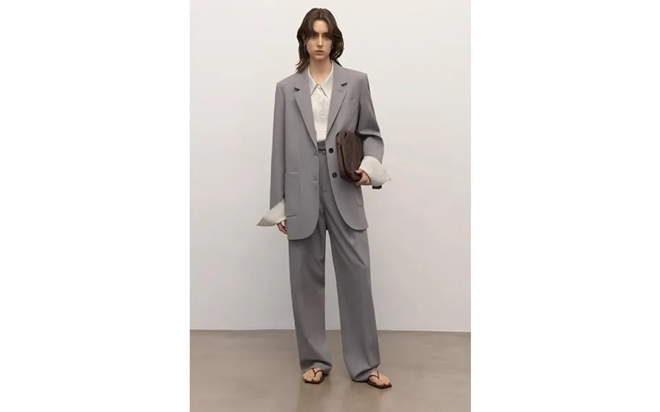 Heavy Fine Twill Worsted Wool - Asymmetrical Collar Design