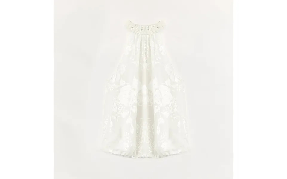 Light And Shadow Retro Posey Halter Neck Vest - S Burnt Flower White