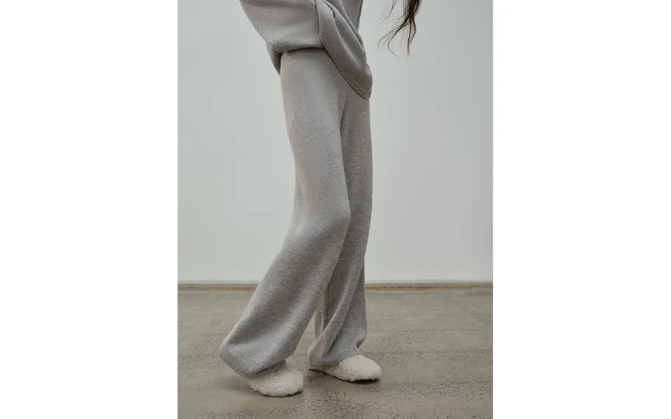 Wilderness Chasing Truth Minimalist Loose Wool Knit Pants - L Flower Gray-trousers