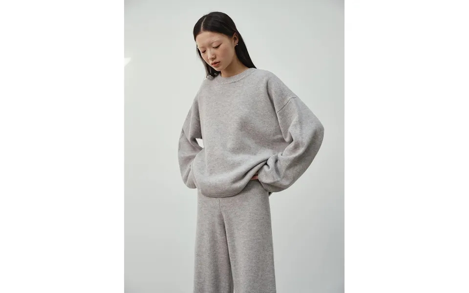 Wilderness Chasing Truth Minimalist Loose Wool Knit Pants - S Flower Gray-top