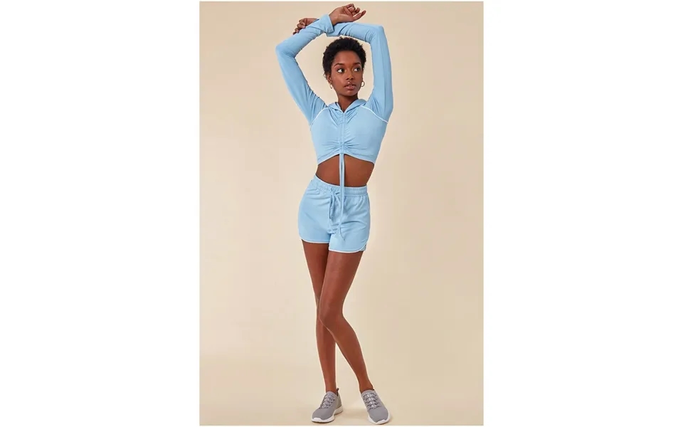 Cosmochic Jersey Short Set With Drawstring Top - Blue