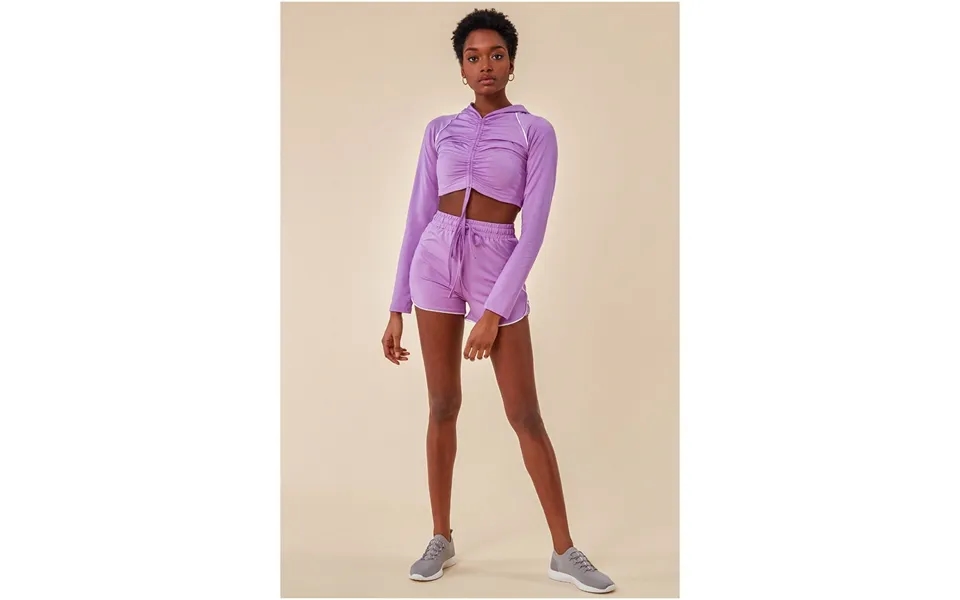 Cosmochic Jersey Short Set With Drawstring Top - Purple