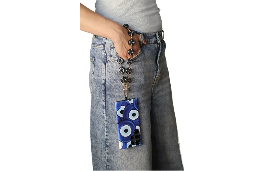 Goddiva Accessories Acrylic Metal Chain Phone Strap - Black