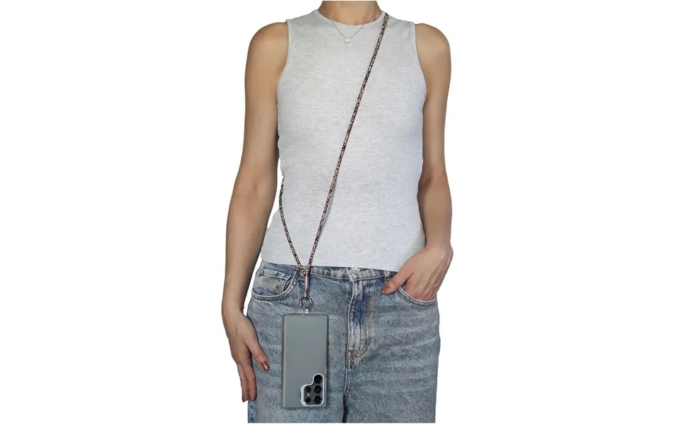 Goddiva Accessories Embellished Phone Strap - Black & Gold