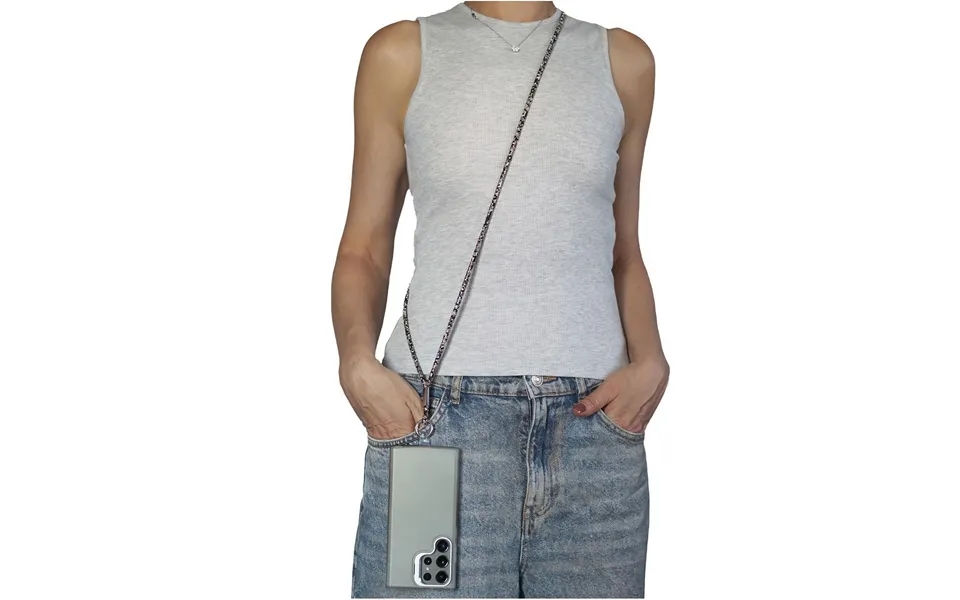 Goddiva Accessories Embellished Phone Strap - Black & White