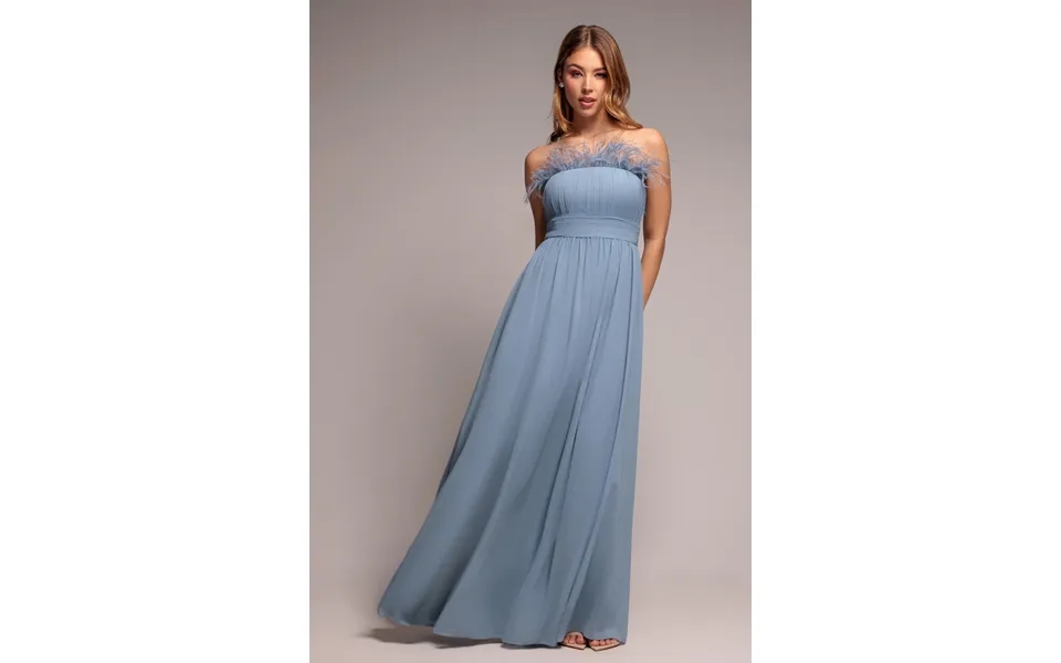 Goddiva Bridesmaids Chiffon Maxi Dress - Blue