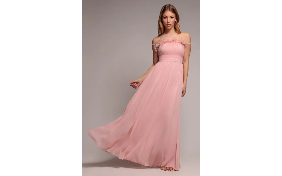 Goddiva Bridesmaids Chiffon Maxi Dress - Blush