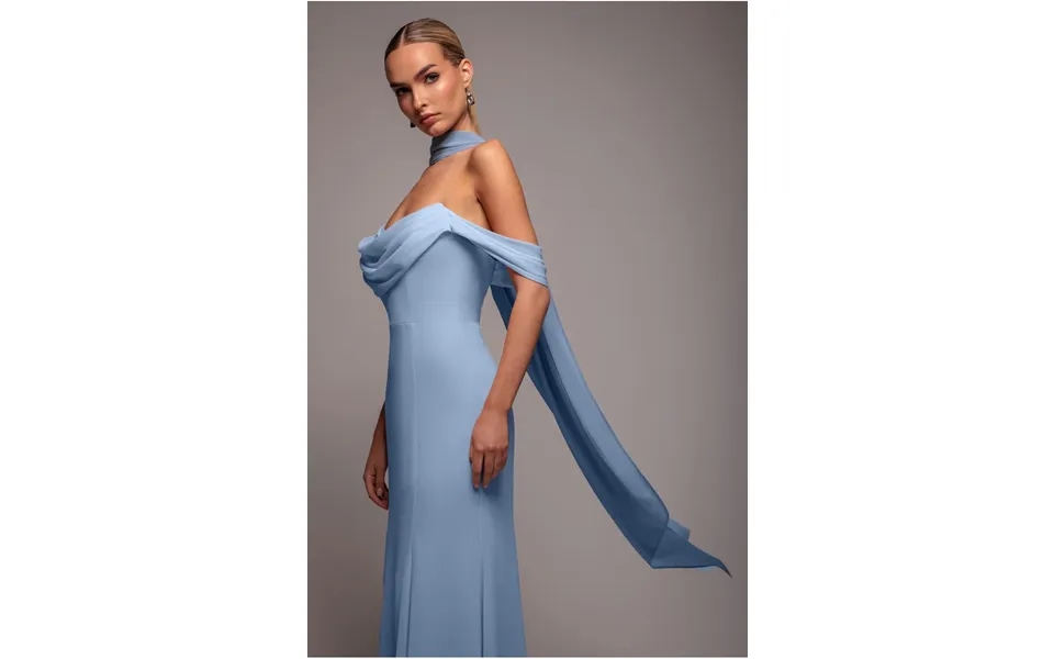 Goddiva Chiffon Scarf - Dusky Blue